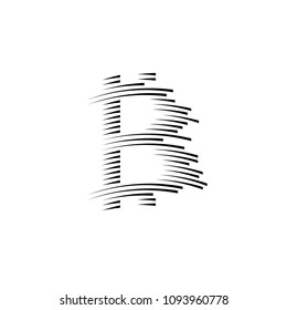 Bitcoin coin with fast speed motion lines