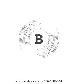 Bitcoin coin with fast speed motion lines