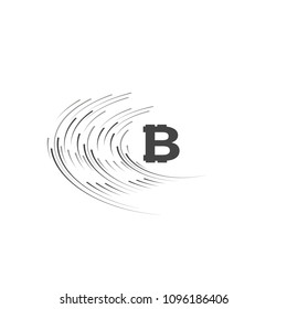 Bitcoin coin with fast speed motion lines