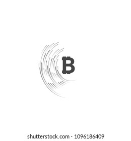 Bitcoin coin with fast speed motion lines