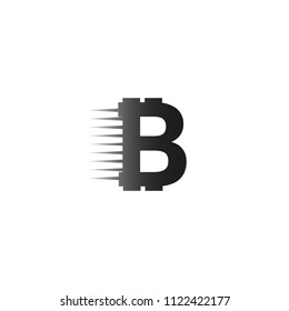 Bitcoin coin with fast speed motion lines