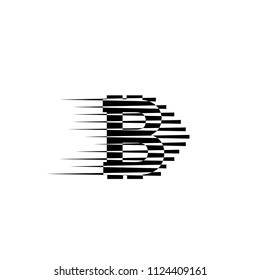 Bitcoin coin with fast speed motion lines