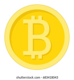 Bitcoin coin flat icon, business and finance, virtual money sign vector graphics, a colorful solid pattern on a white background, eps 10.