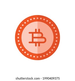 Bitcoin, Coin Flat Icon Logo Illustration Vektorgrafik isoliert. Bitcoin, Kryptowährung und Mining Icon-Set. Geeignet für Webdesign, Logo, App und Upscale Ihres Unternehmens.