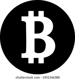 Bitcoin-Münzsymbol mit flachem Stil. Isolierte Vektorgrafik-Bitcoin-Icon-Illustrationen, einfacher Stil.