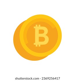 Bitcoin coin icon flat vector. Crypto money. Business finance isolated