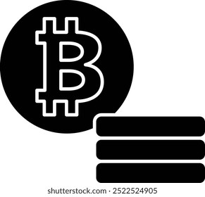 Bitcoin coin Icon or Illustration Representing the Leading Cryptocurrency