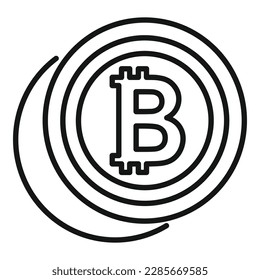 Bitcoin coin icon outline vector. Crypto money. Business finance