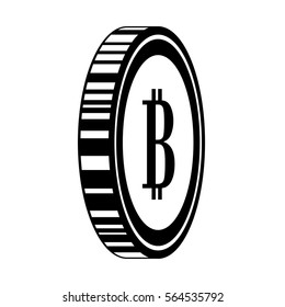 bitcoin coin icon over white background. vector illustration 