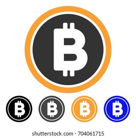 Bitcoin Coin icon. Vector illustration style is flat iconic symbol with black, gray, orange, blue color variants. Designed for web and software interfaces.
