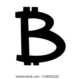 Bitcoin-Münze einzeln auf Hintergrund. Art Design digitale Währung, Kryptowährung. Elektronisches Geld am Aktienmarkt. Blockchain, ico, fintech Netzbanking Element. Währungszeichen - Geldsymbol.