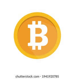Moneda de bitcoin aislada en segundo plano. Diseño artístico moneda digital, criptodivisa. Dinero electrónico en el mercado de valores. Blockchain, ico, elemento de la banca neta de fintech