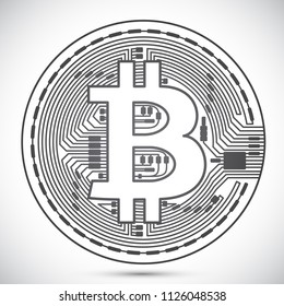 Bitcoin Coin Lined Icon