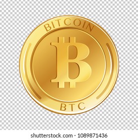 Bitcoin Coin en la ilustración Fondo transparente