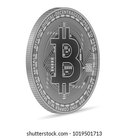 Bitcoin coin on a white background. Vector illustration.
