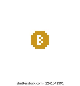Bitcoin coin in pixel style