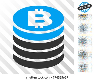 Bitcoin Coin Stack Pictograph 7 Hundred Stock Vector (Royalty Free ...