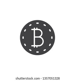 Bitcoin coin vector icon. filled flat sign for mobile concept and web design. Cryptocurrency money glyph icon. Blockchain symbol, logo illustration. Pixel perfect vector graphics