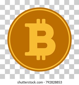 Bitcoin Coin vector icon. Illustration style is flat iconic symbol on a chess transparent background.
