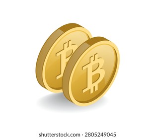 Bitcoin Coin Vector Illustration Cryptocurrency Digital Currency Concept
