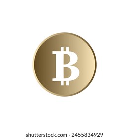 Bitcoin Ilustración vectorial de monedas para el concepto de banca neta fintech y blockchain. Dinero de bitcoin de oro, moneda de finanzas de Internet. Criptomoneda, blockchain, finanzas e inversión concepto. diseño plano estilo