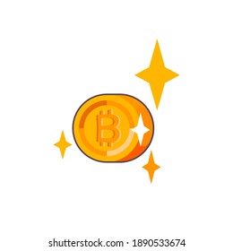 Bitcoin coin vector illustration, isolated on white background