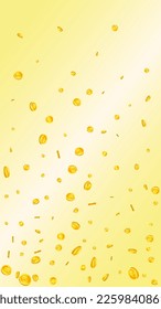 Bitcoin-Münzen fallen. Kryptowährungen verstreute Gold-BTC-Münzen. Internetwährung. Großartiges Erfolgskonzept für Unternehmen. Vektorgrafik.