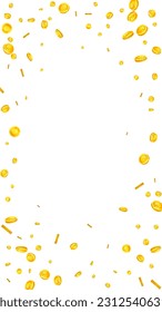 Bitcoin coins falling. Cryptocurrency scattered gold BTC coins. Internet currency. Jackpot wealth or success concept. Vector illustration.