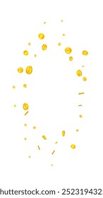 Bitcoin monedas cayendo. Criptomoneda oro disperso BTC monedas. Moneda de Internet. Jackpot riqueza o concepto de éxito. Ilustración vectorial.