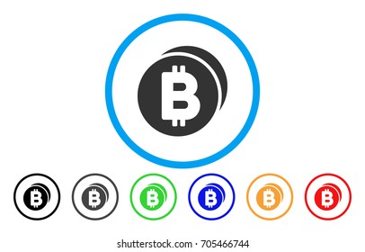 Bitcoin Coins flat vector pictogram for application and web design.