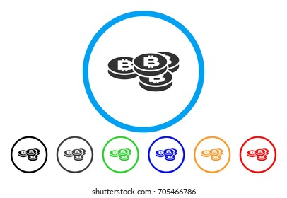 Bitcoin Coins flat vector pictogram for application and web design.