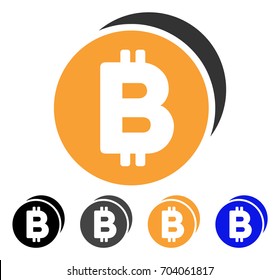 Bitcoin Coins icon. Vector illustration style is flat iconic symbol with black, grey, orange, blue color variants. Designed for web and software interfaces.