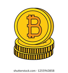 bitcoin coins isolated icon