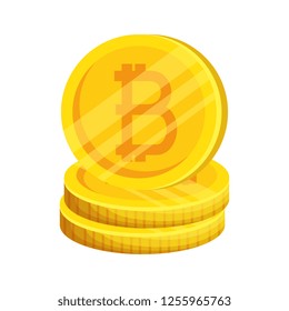 bitcoin coins isolated icon