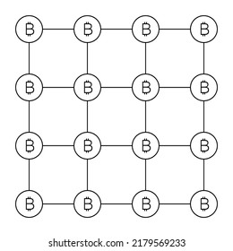 Bitcoin coins on white background