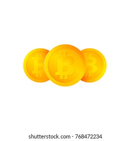 
bitcoin coins on a white background