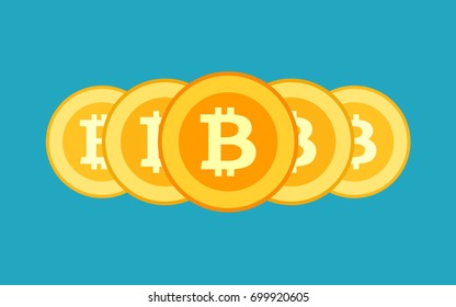 ilustración vectorial de monedas de bitcoin