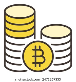 Bitcoin Coins vector Crypto Coin concept colored icon or logo element