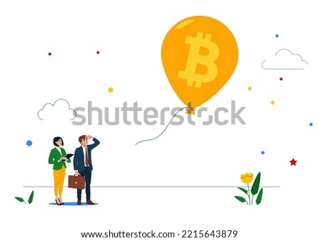 Bitcoin collapse due to Brexit. Symbol of currency devaluation. Flat vector illustration.