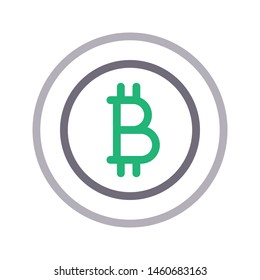 bitcoin colour line vector icon