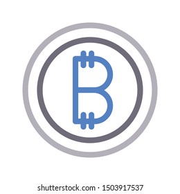 bitcoin colour line vector icon