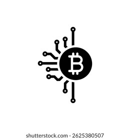 Bitcoin Coming From Data Stream Representing Digital Currency Flow