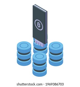 Bitcoin commerce icon. Isometric of Bitcoin commerce vector icon for web design isolated on white background