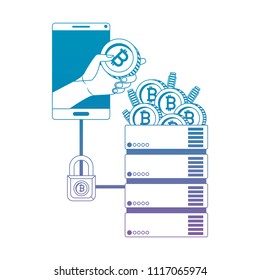 bitcoin commerce technology set icons