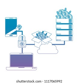 bitcoin commerce technology set icons