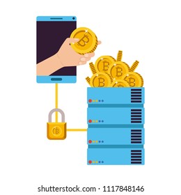 bitcoin commerce technology set icons