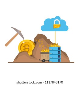 bitcoin commerce technology set icons