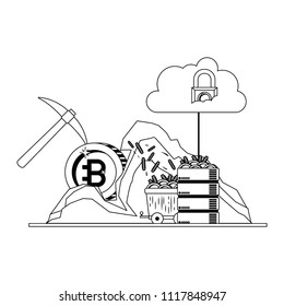 bitcoin commerce technology set icons