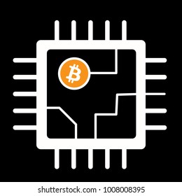 bitcoin computer CIP concept icon vector design