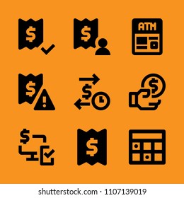 bitcoin, computer, mobile and money icon set. Vector illustration for web and design.